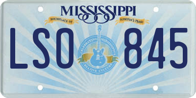 MS license plate LSO845