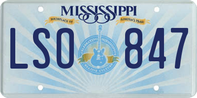 MS license plate LSO847