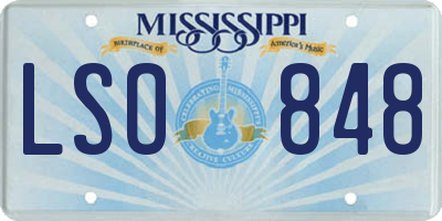 MS license plate LSO848