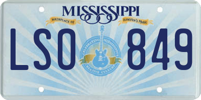 MS license plate LSO849