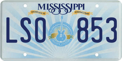 MS license plate LSO853