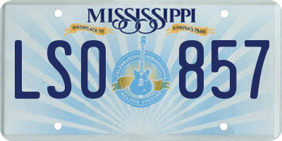 MS license plate LSO857