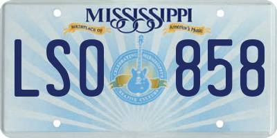 MS license plate LSO858