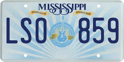 MS license plate LSO859