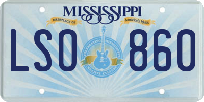 MS license plate LSO860