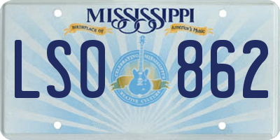 MS license plate LSO862