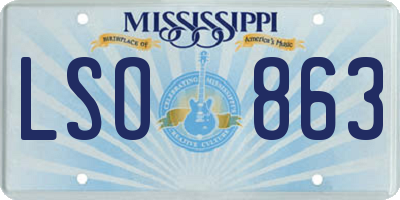 MS license plate LSO863