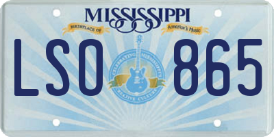 MS license plate LSO865