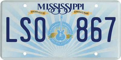MS license plate LSO867