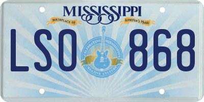 MS license plate LSO868