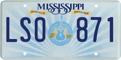 MS license plate LSO871