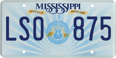 MS license plate LSO875
