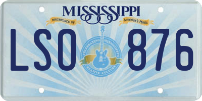 MS license plate LSO876