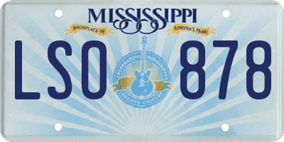 MS license plate LSO878