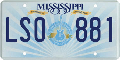 MS license plate LSO881