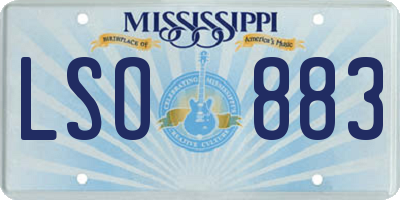MS license plate LSO883