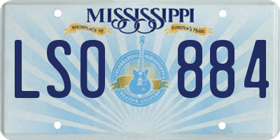 MS license plate LSO884
