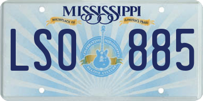MS license plate LSO885