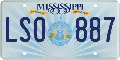 MS license plate LSO887