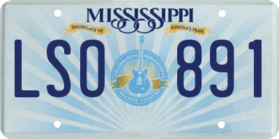 MS license plate LSO891