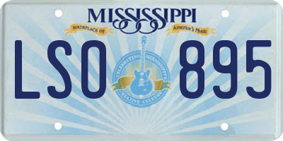 MS license plate LSO895