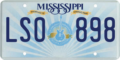 MS license plate LSO898
