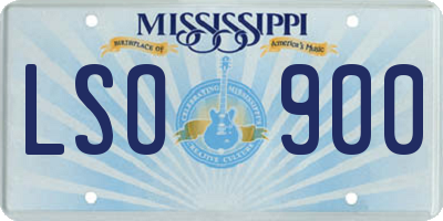 MS license plate LSO900