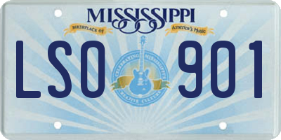 MS license plate LSO901