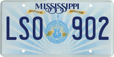 MS license plate LSO902