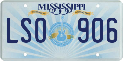 MS license plate LSO906