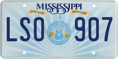 MS license plate LSO907
