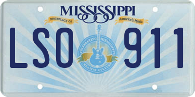 MS license plate LSO911