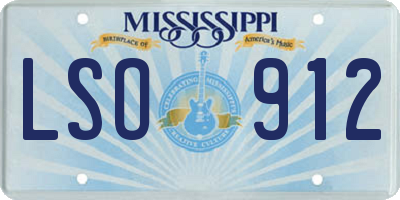 MS license plate LSO912