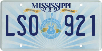 MS license plate LSO921