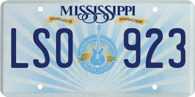 MS license plate LSO923