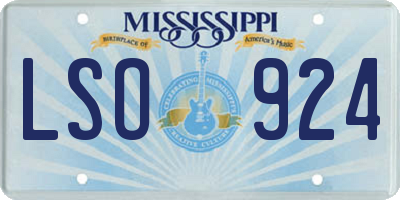 MS license plate LSO924