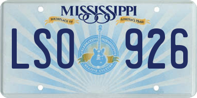 MS license plate LSO926