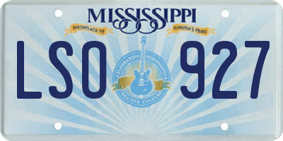 MS license plate LSO927