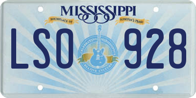 MS license plate LSO928