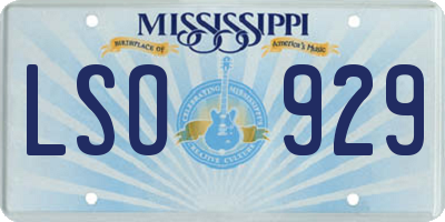 MS license plate LSO929