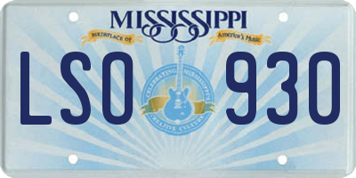MS license plate LSO930