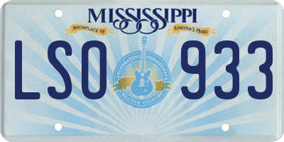MS license plate LSO933