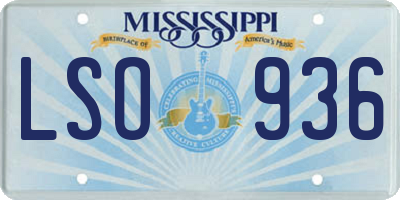 MS license plate LSO936