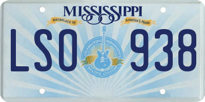 MS license plate LSO938