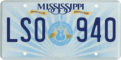 MS license plate LSO940