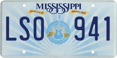 MS license plate LSO941