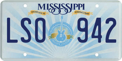 MS license plate LSO942