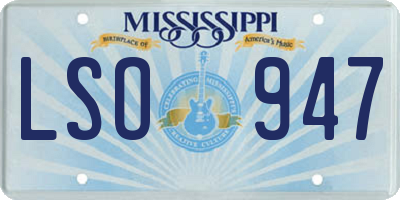 MS license plate LSO947