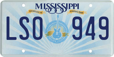 MS license plate LSO949