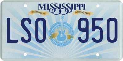 MS license plate LSO950